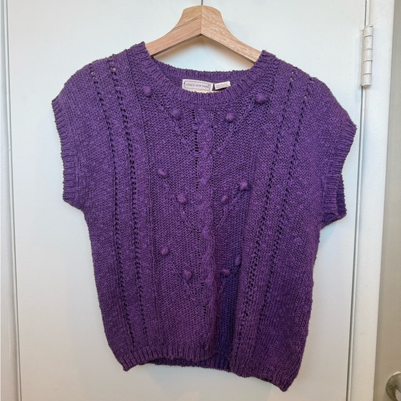 Vintage Purple Knit Sweater Vest - Picture 1 of 3